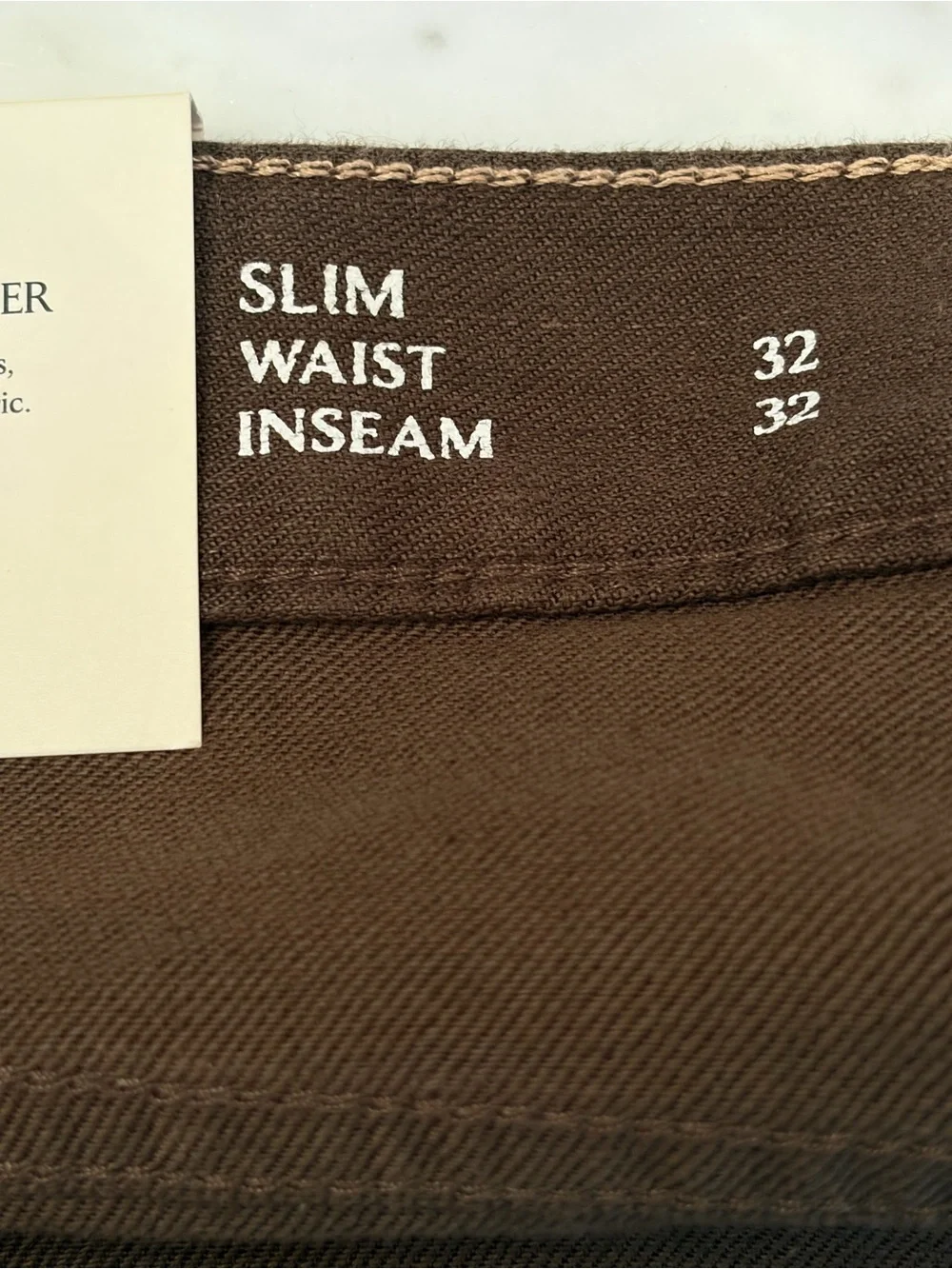 Banana Republic Slim Fit Traveler Brown Linen Pant Jeans 32 X 32